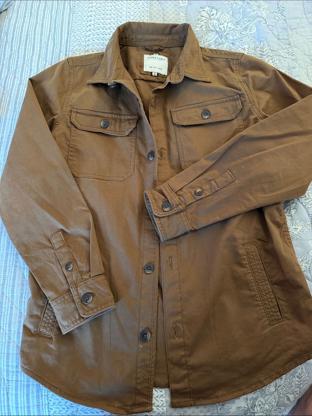 Denim & Flower Lightweight boys Jacket in khaki Brown size 11/12